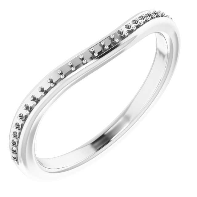 14K White 1/8 CTW Natural Diamond Band