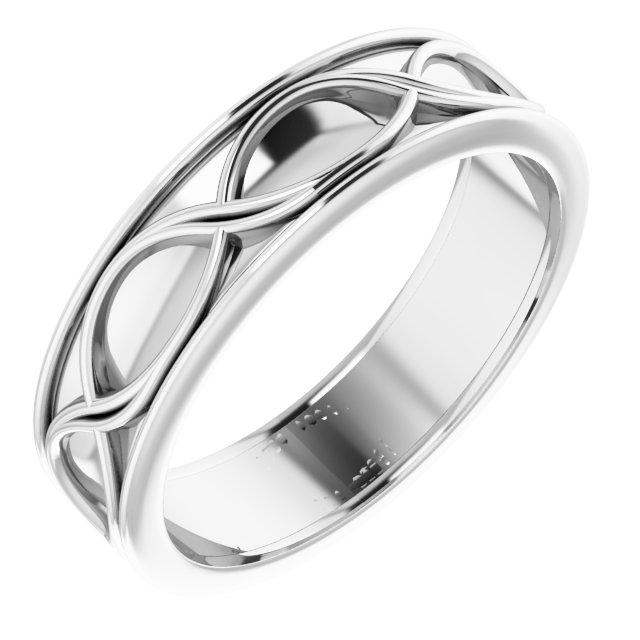 14K White 6 mm Infinity-Inspired Band Size 12