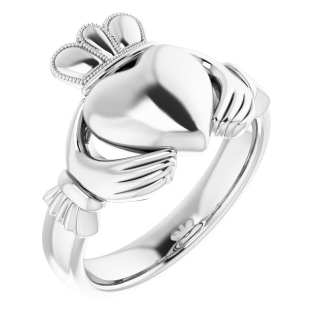 Sterling Silver 10.5 mm Claddagh Band Size 11