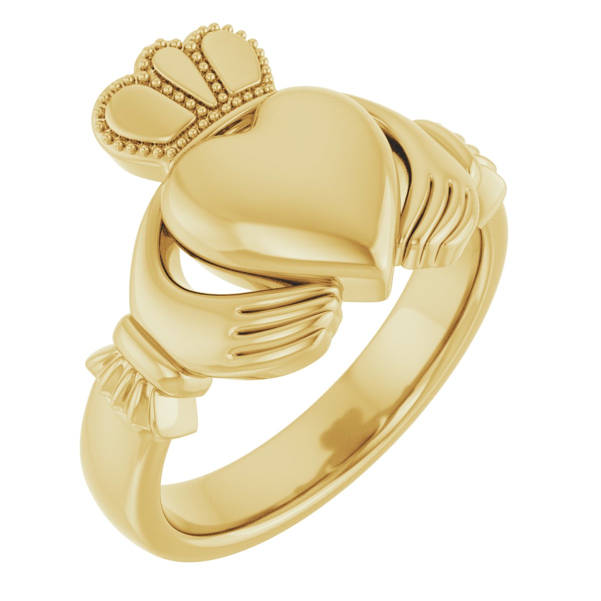 14K Yellow 10.5 mm Claddagh Band Size 7