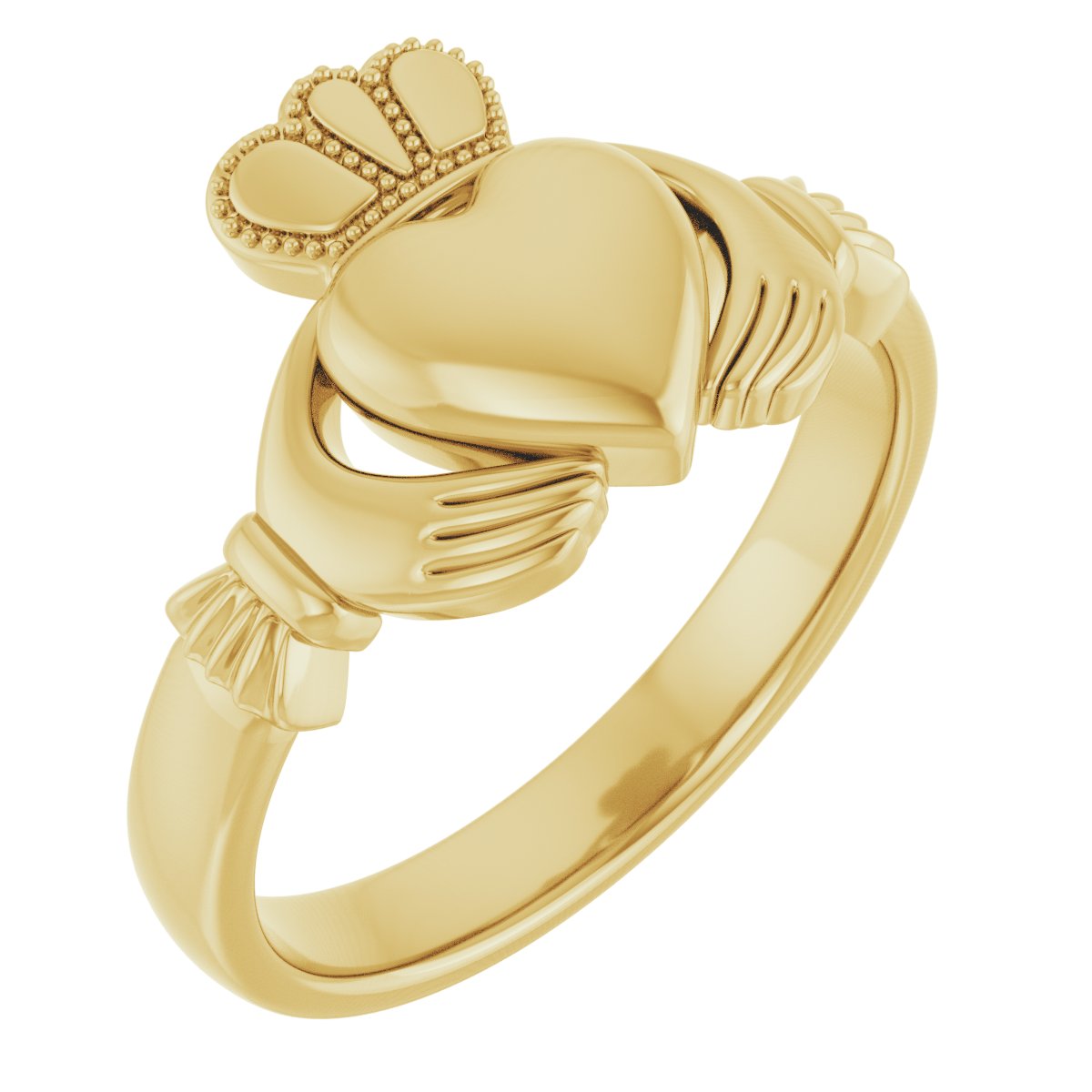 14K Yellow 8.5 mm Claddagh Band Size 10