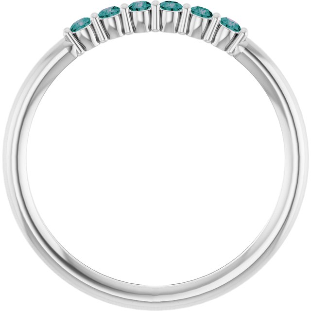 14K White Alexandrite Stackable Ring
