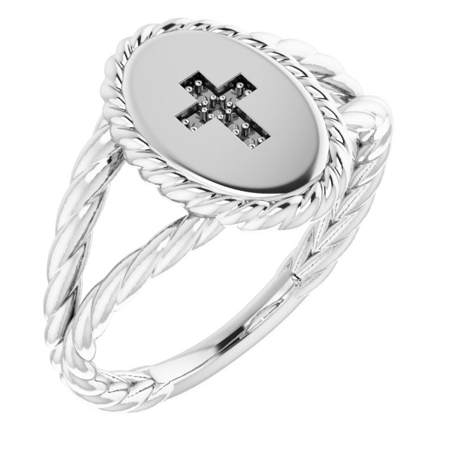 Sterling Silver .02 CTW Diamond Cross Ring