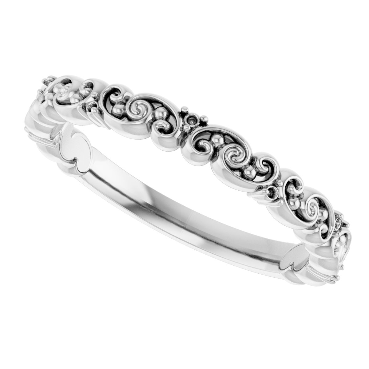 14K White .04 CTW Diamond Anniversary Band