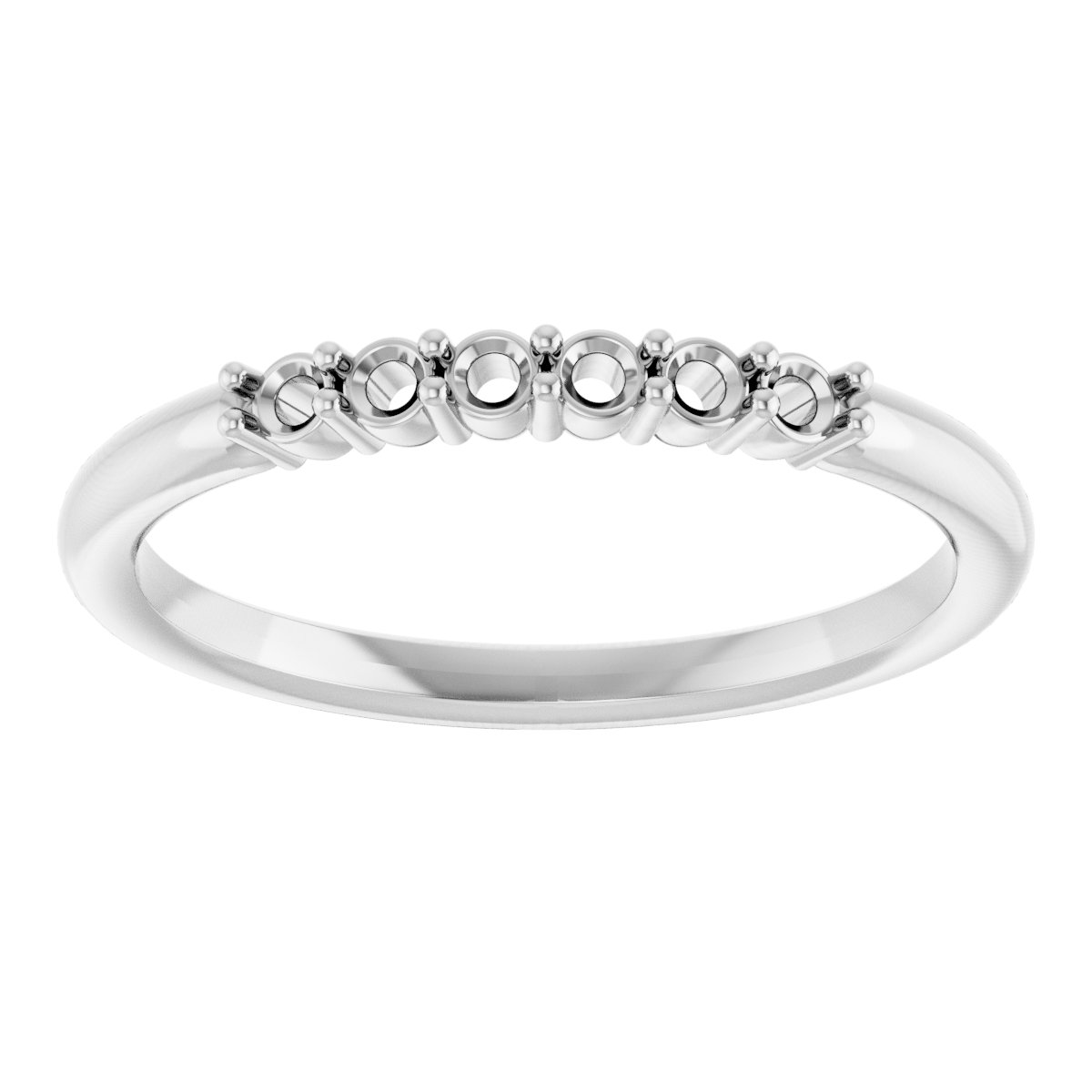 14K White 1/8 CTW Natural Diamond Stackable Ring