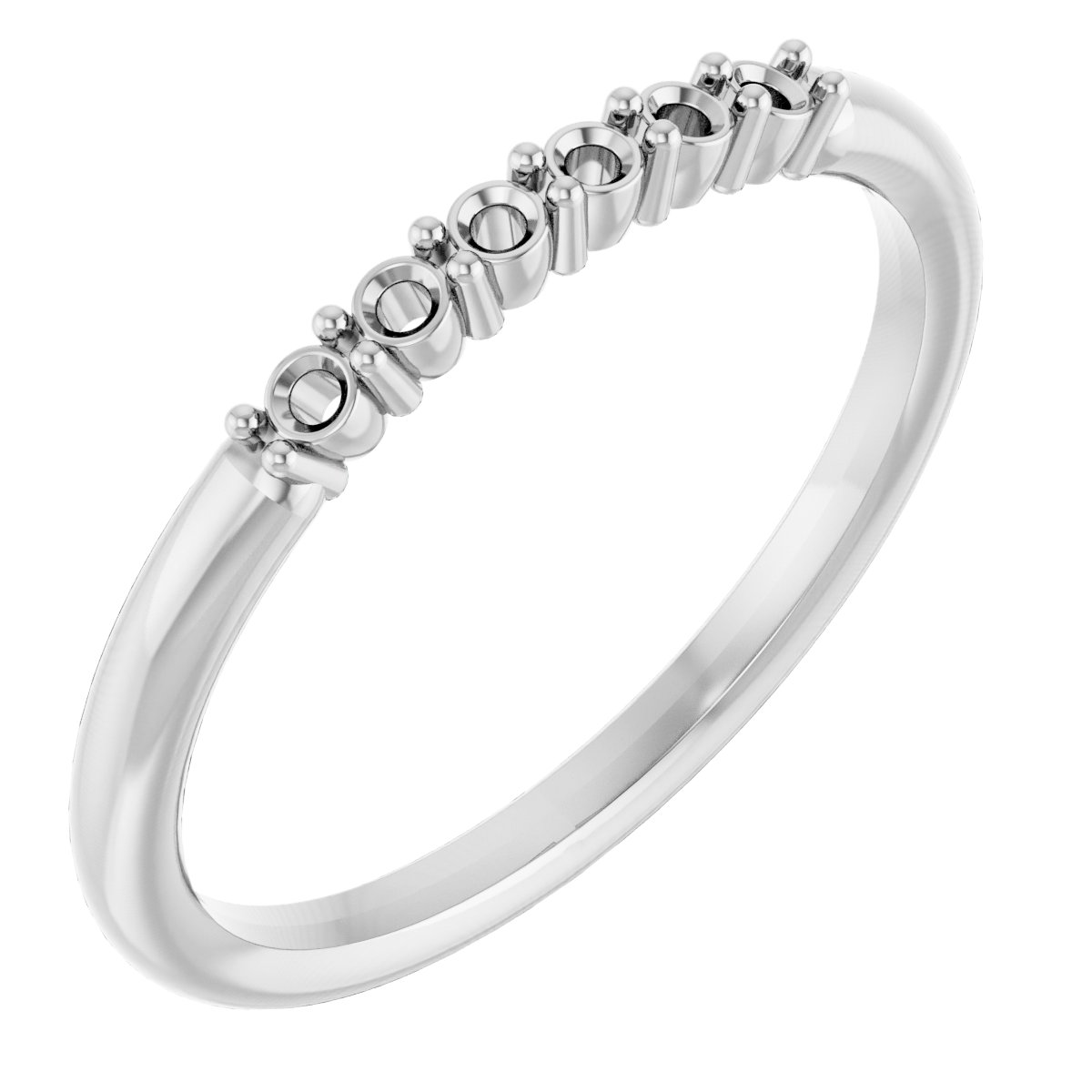 18K X1 White Stackable Ring Mounting