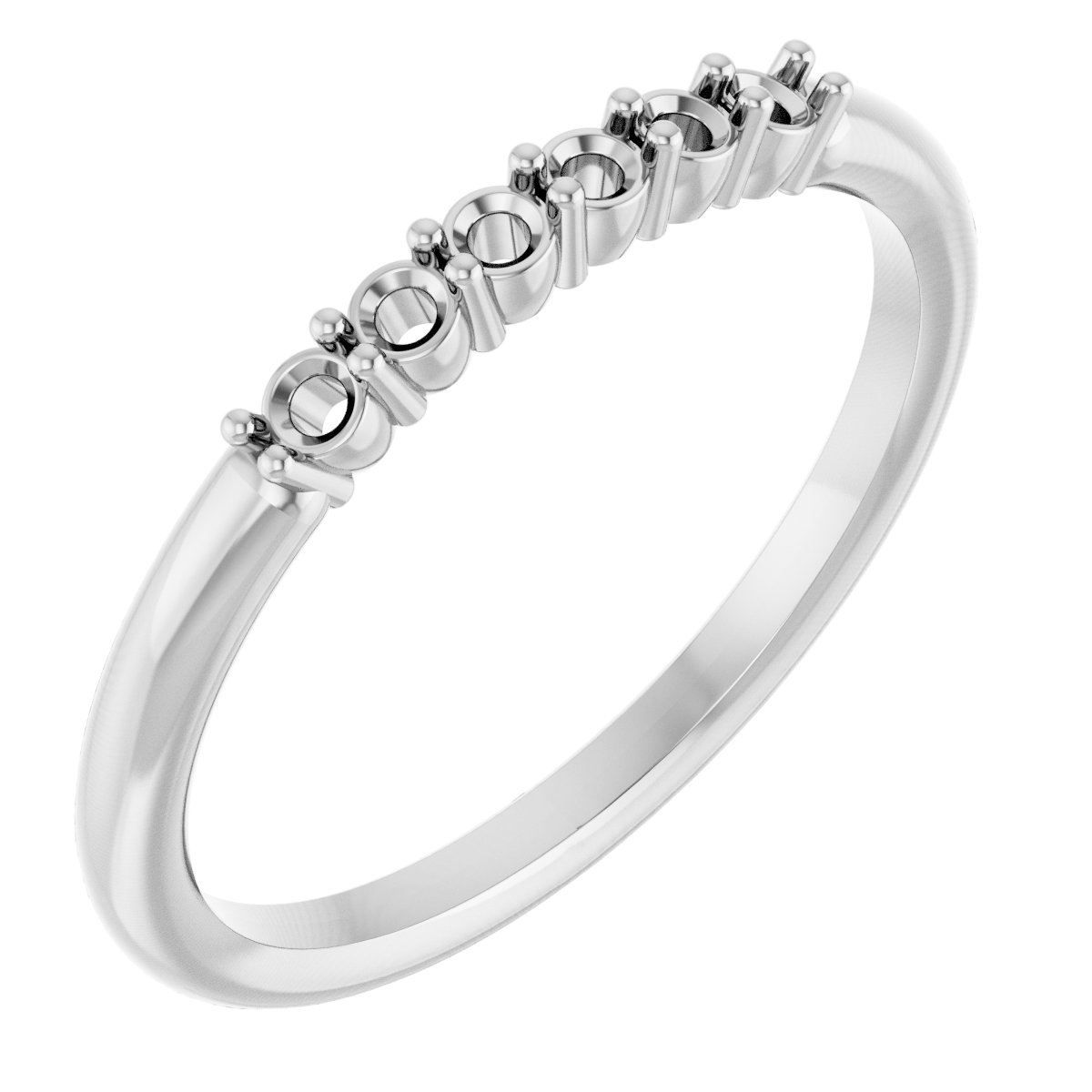 14K X1 White Stackable Ring Mounting