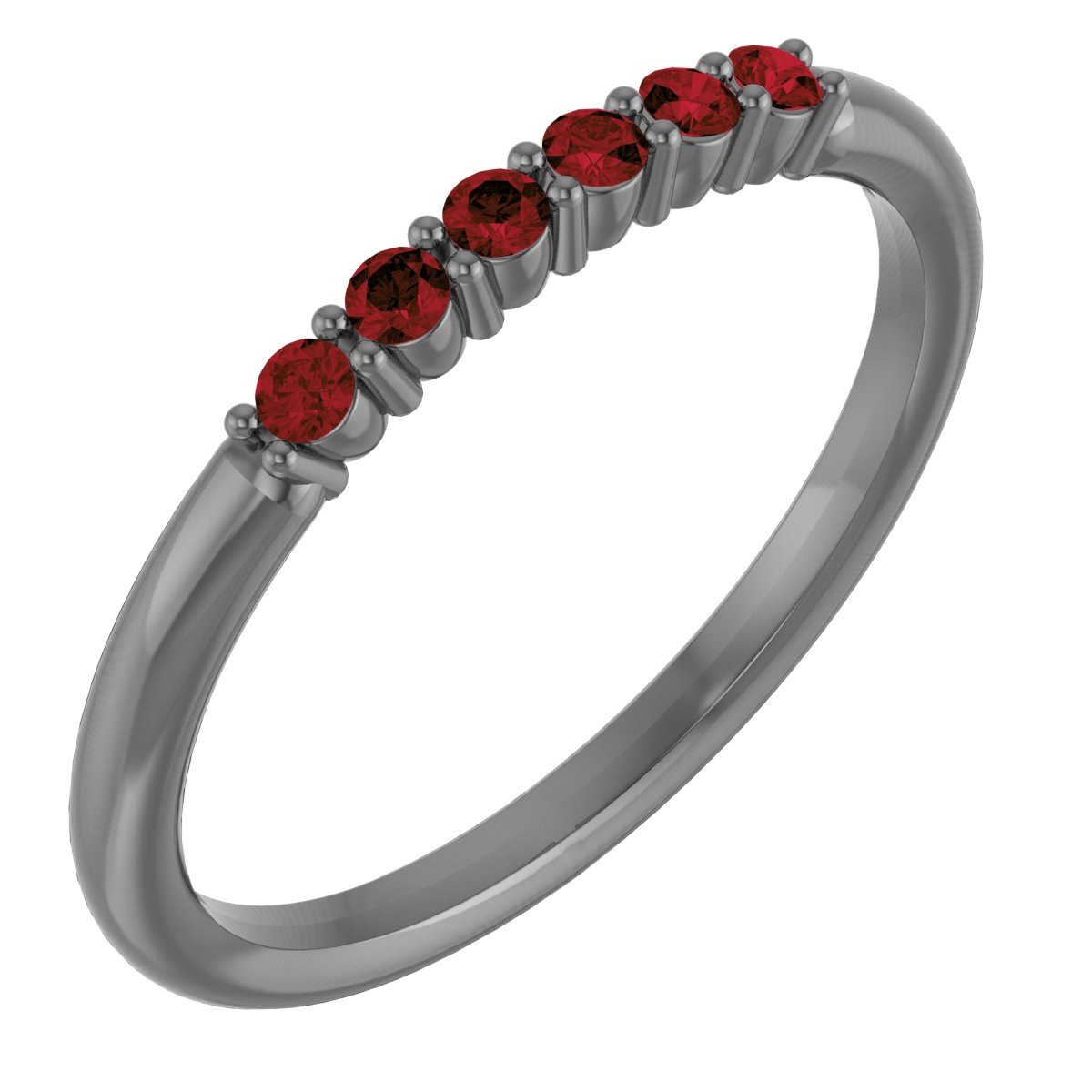 Sterling Silver Mozambique Garnet Stackable Ring Ref 14621504