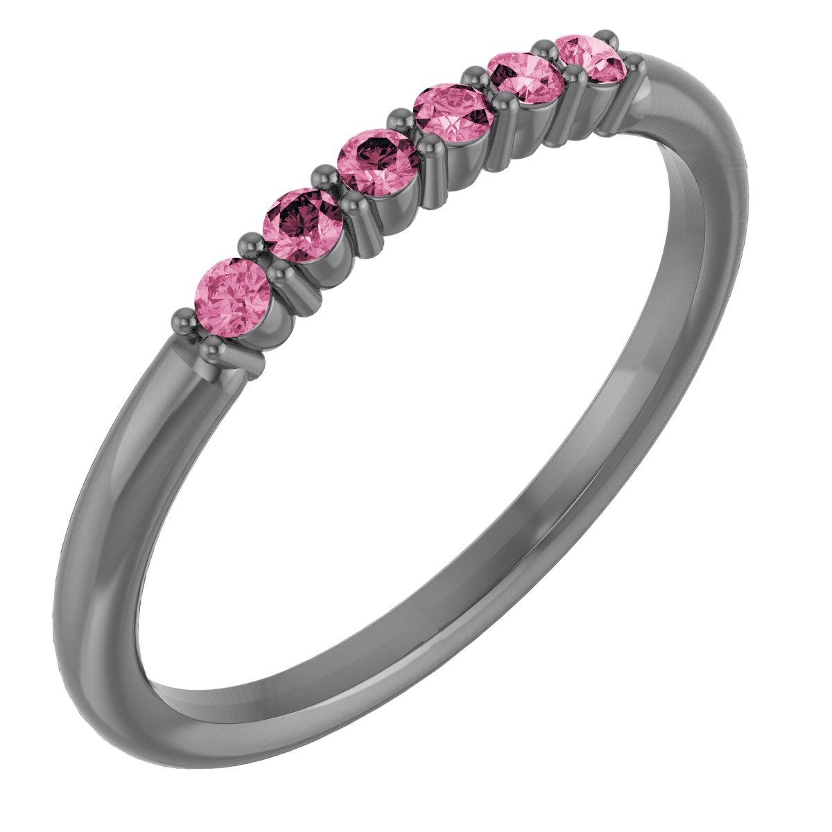14K White Pink Tourmaline Stackable Ring Ref 14621158