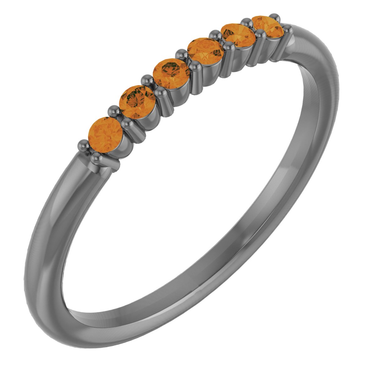 Sterling Silver Citrine Stackable Ring Ref 14621513