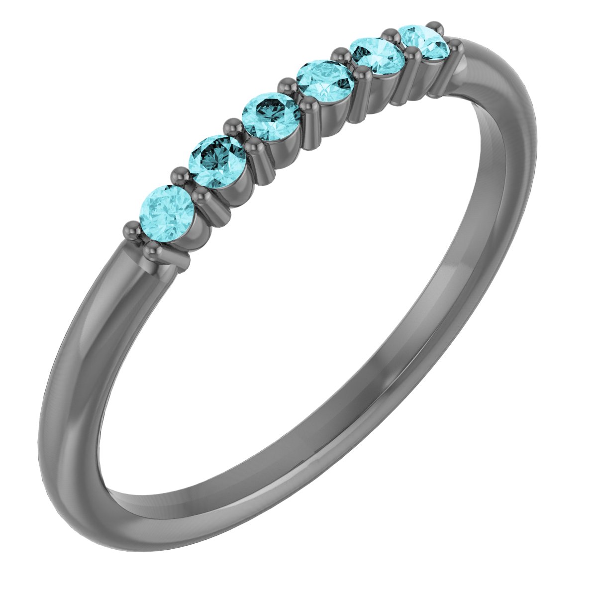 14K White Blue Zircon Stackable Ring Ref 14621146