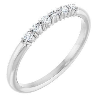 14K White .125 CTW Diamond Stackable Ring Ref 12974295