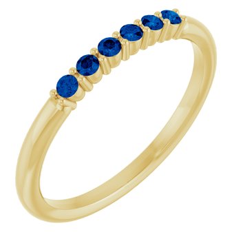 14K Yellow Blue Sapphire Stackable Ring Ref 14621155