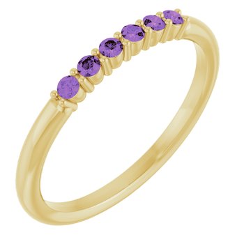 14K Yellow Amethyst Stackable Ring Ref 14621167