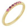 14K Yellow Pink Tourmaline Stackable Ring Ref 14621159