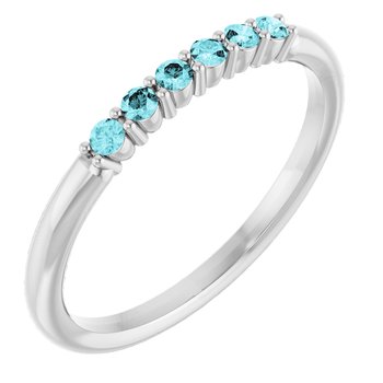 Platinum Blue Zircon Stackable Ring Ref 14621149