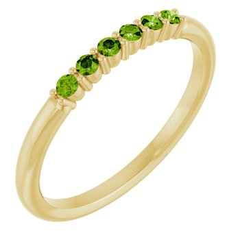 14K Yellow Peridot Stackable Ring Ref 14621151