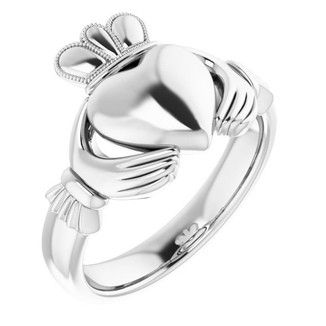 Sterling Silver 10.5 mm Claddagh Ring Size 11