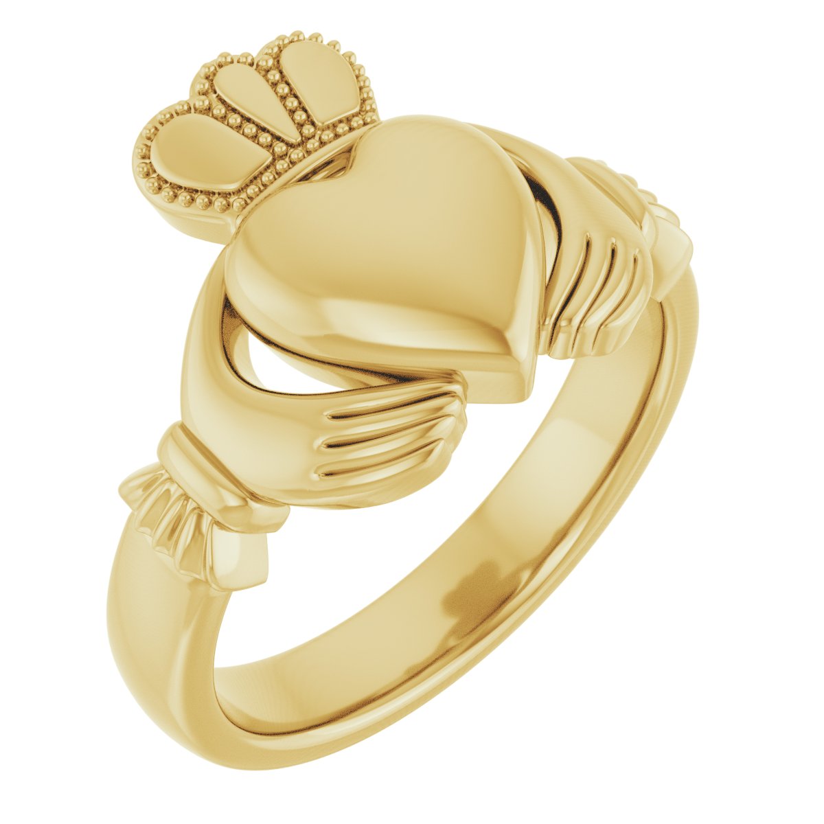 14K Yellow 8.5 mm Claddagh Band Size 6