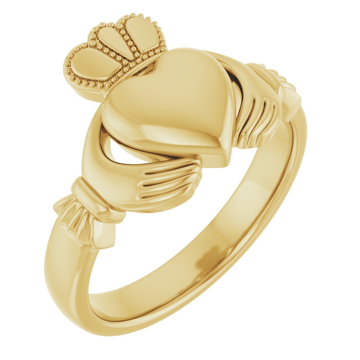 10K Yellow 8.5 mm Claddagh Band Size 8