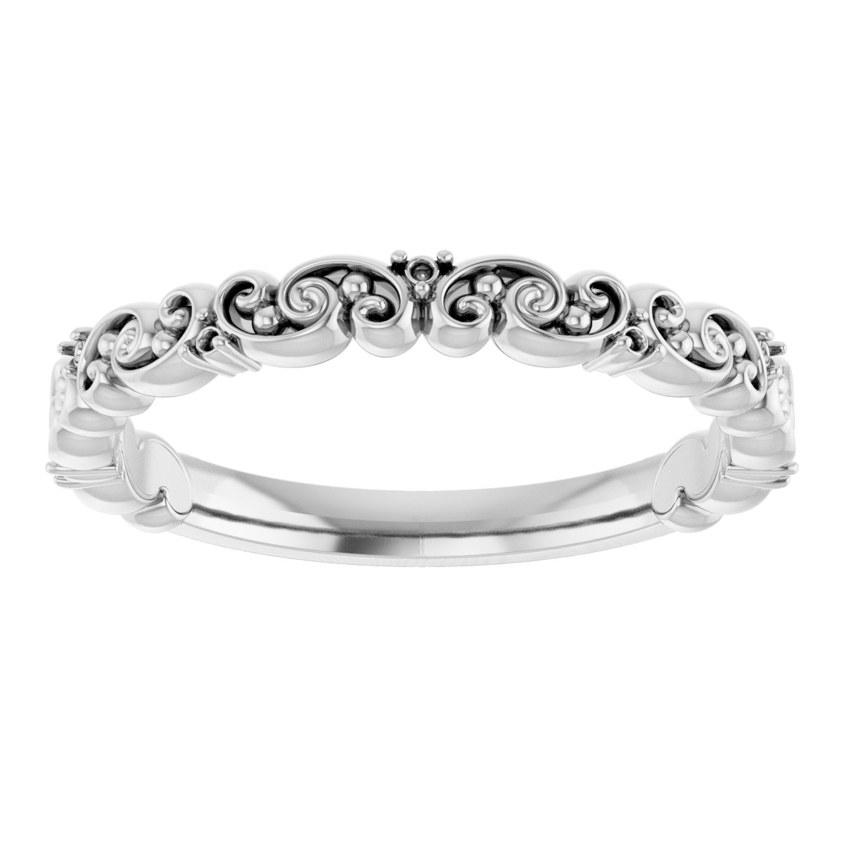 14K White .04 CTW Diamond Anniversary Band