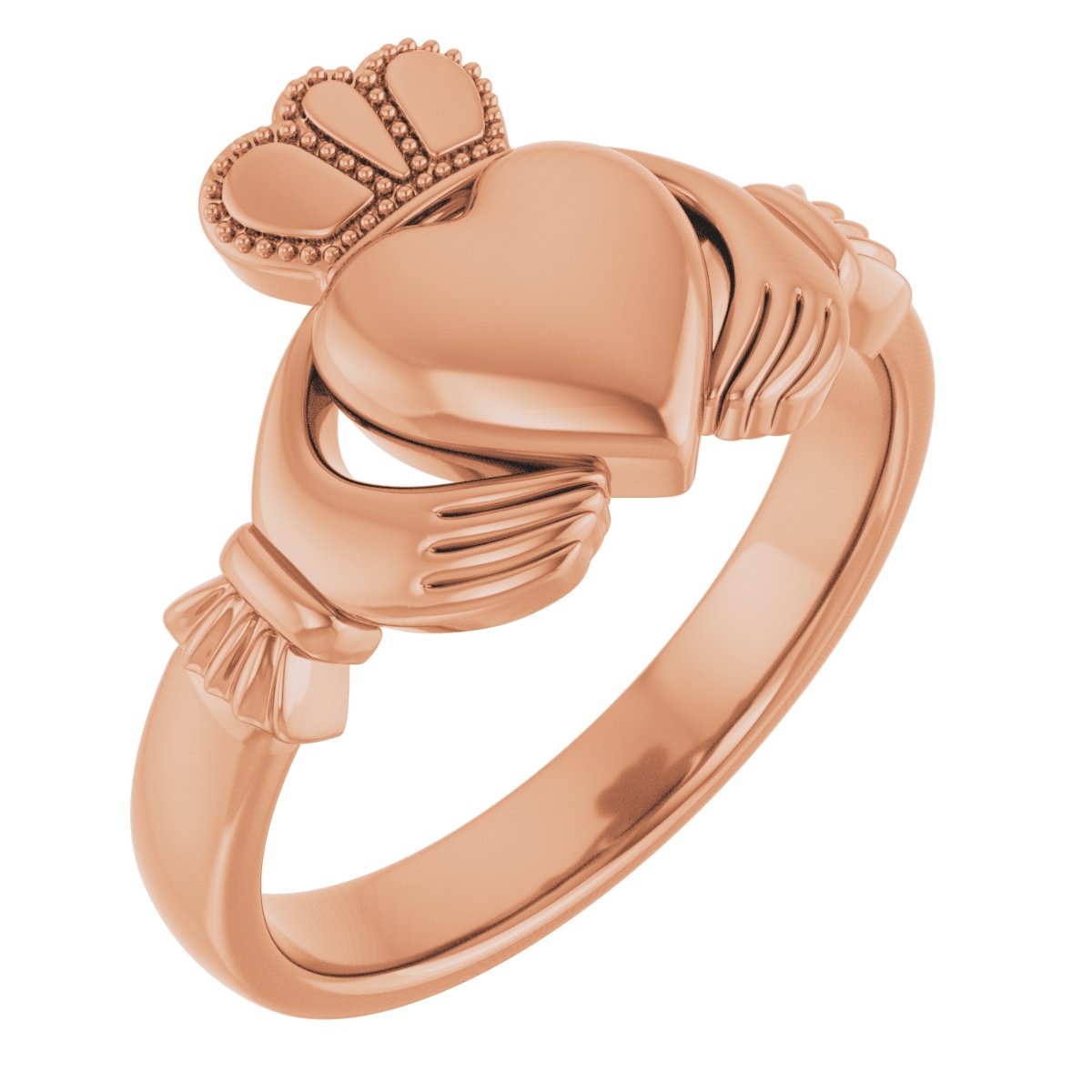 10K Rose 8.5 mm Claddagh Band Size 9