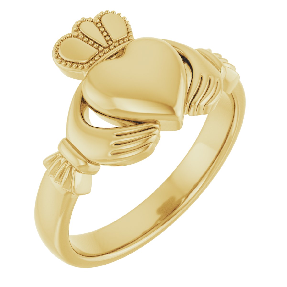 14K Yellow 8.5 mm Claddagh Band Size 9