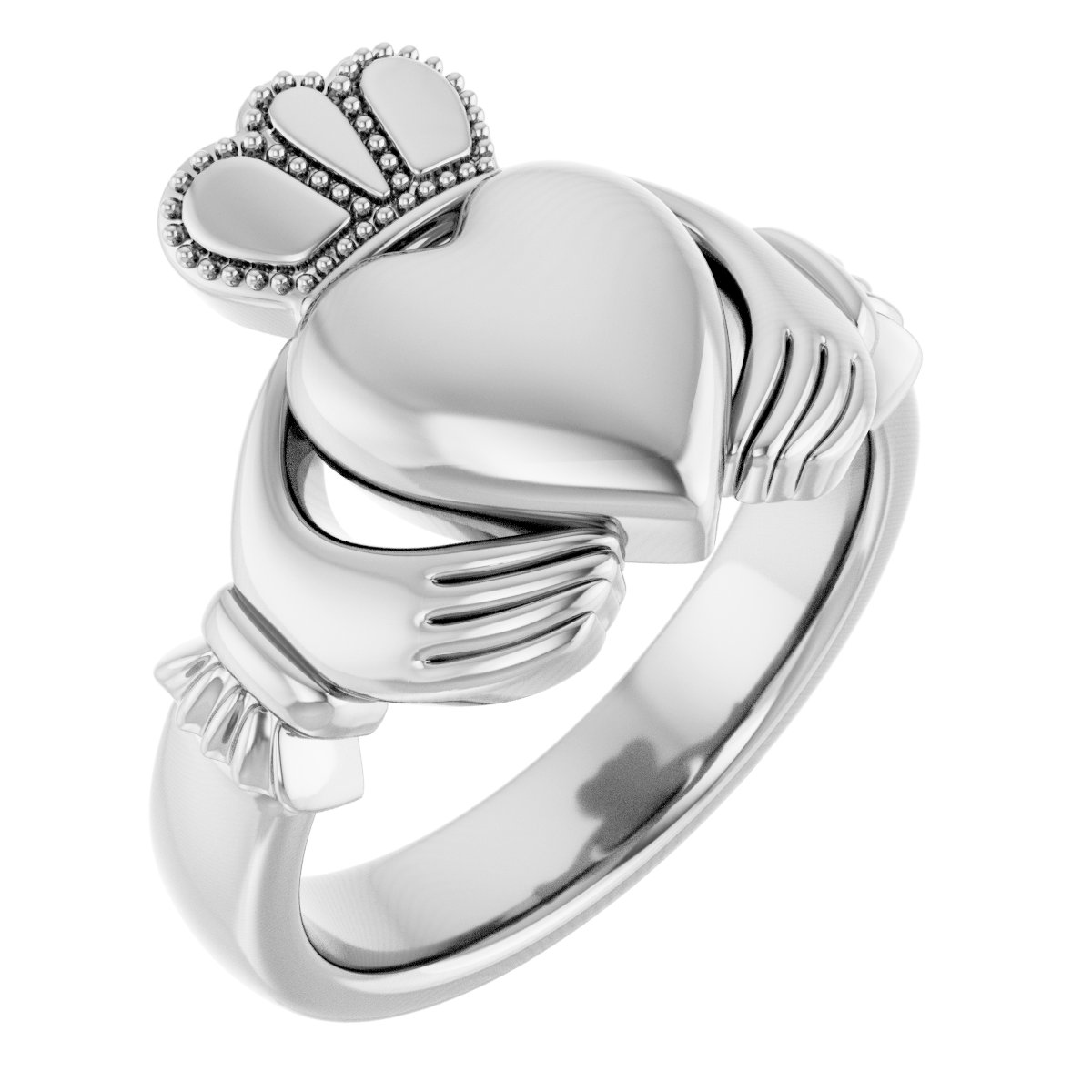 Sterling Silver 8.5 mm Claddagh Band Size 4