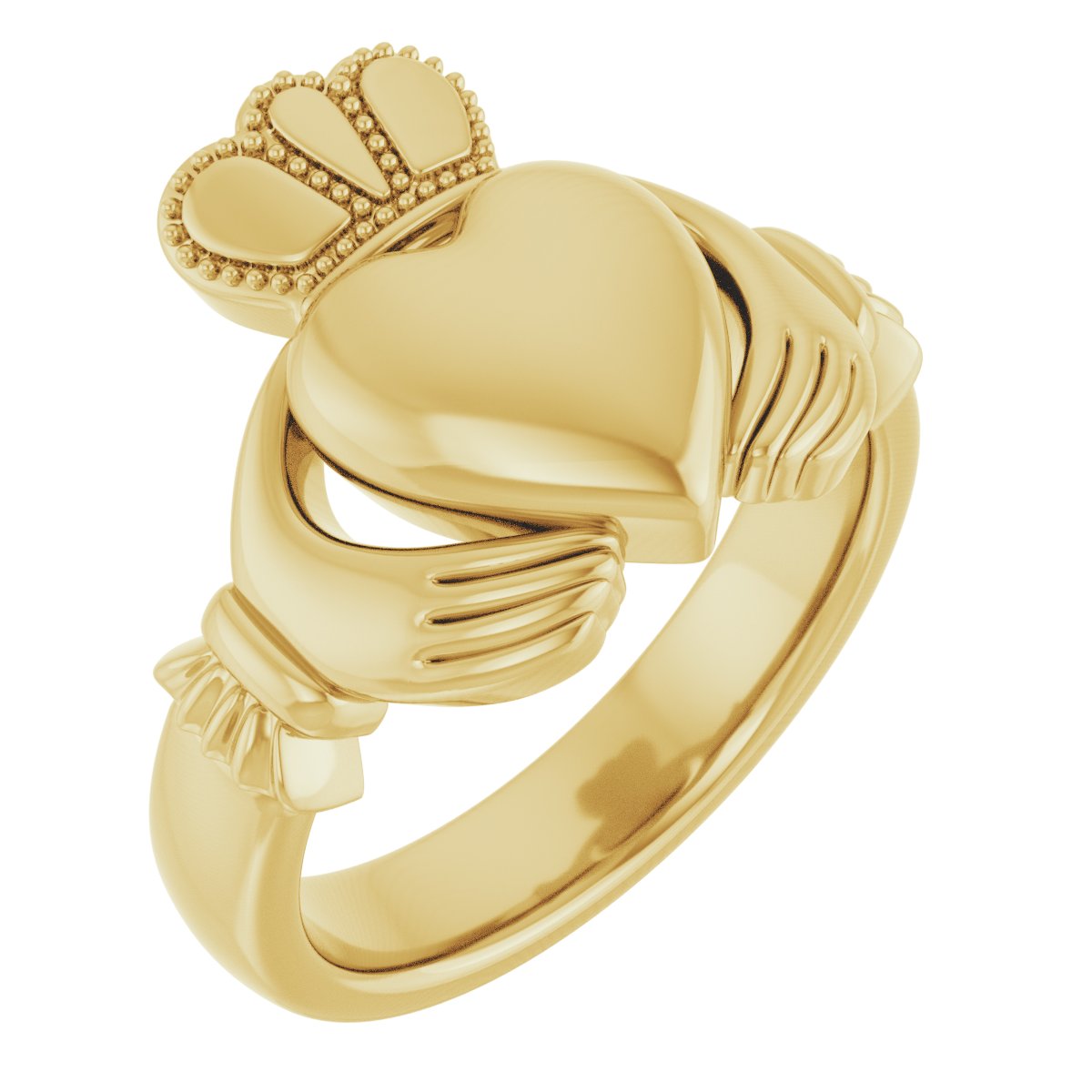 14K Yellow 8.5 mm Claddagh Band Size 4