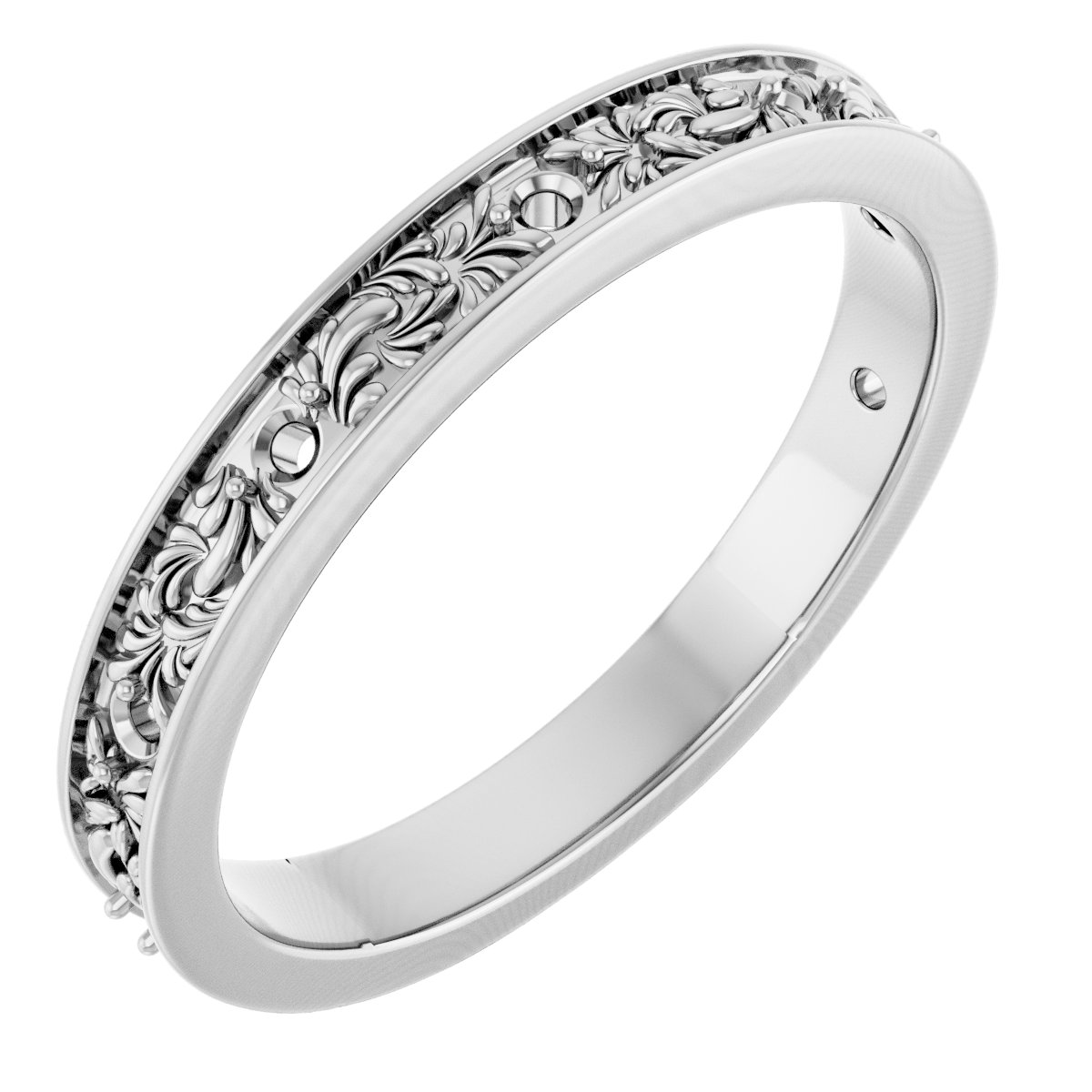 14K White 1/8 CTW Natural Diamond Anniversary Band