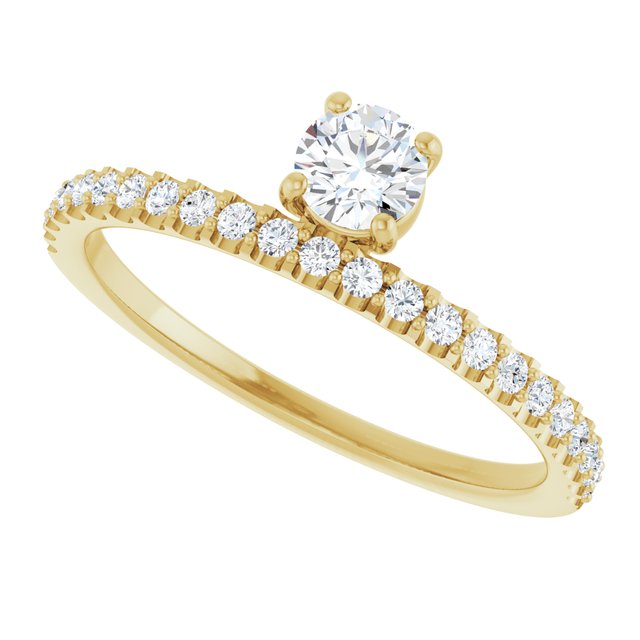 14K Yellow 1/2 CTW Natural Diamond Stackable Ring 