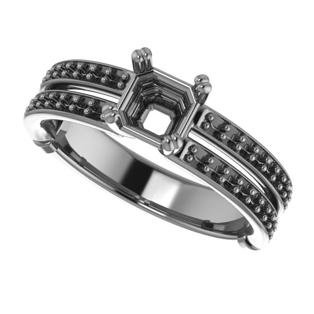 9x6 mm Pear Accented Engagement Ring Mounting view 5
