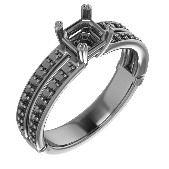 9x6 mm Pear Accented Engagement Ring Mounting