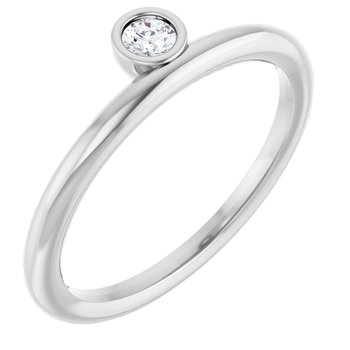Sterling Silver .10 CT Diamond Asymmetrical Stackable Ring Ref. 13021460