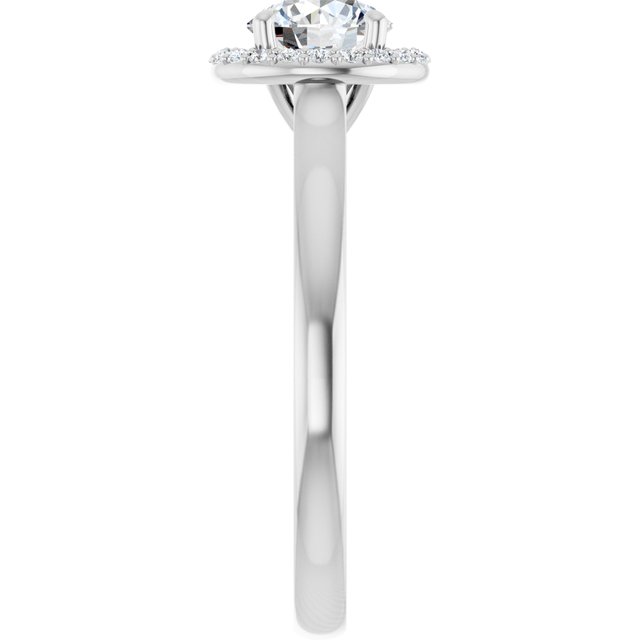 14 K White Gold Halo Engagement Ring - Image 4
