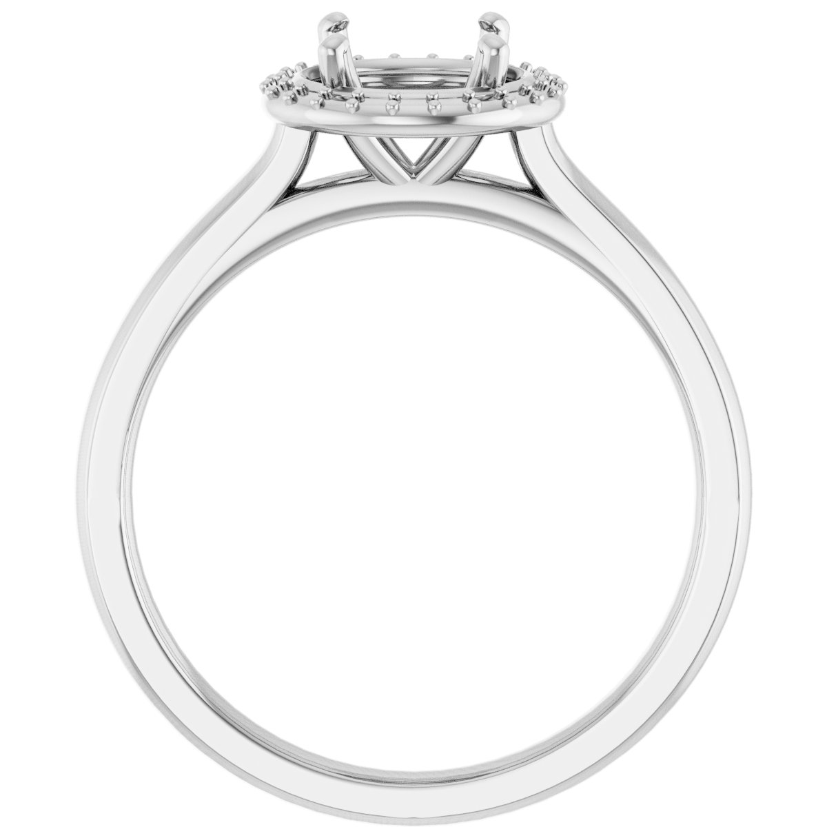 Platinum 6.5 mm Round Forever One™ Moissanite & 1/10 CTW Diamond Engagement Ring