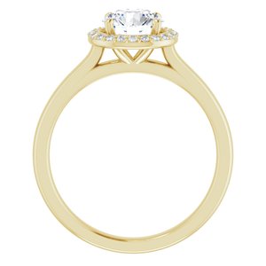14K Yellow 6.5 mm Round Forever One™ Moissanite & 1/10 CTW Diamond Engagement Ring