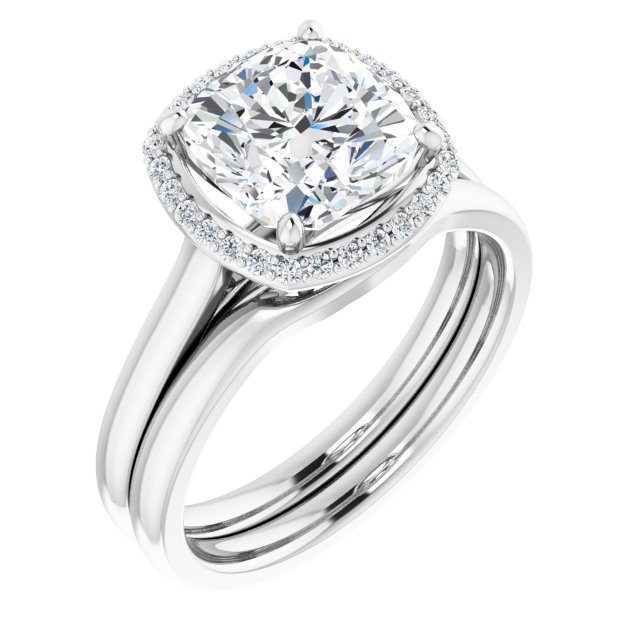 14 K White Gold Halo Engagement Ring - Image 6