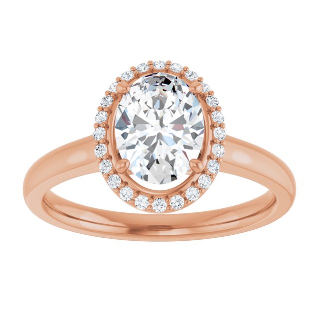 14 K Rose Gold Halo Engagement Ring - Image 3