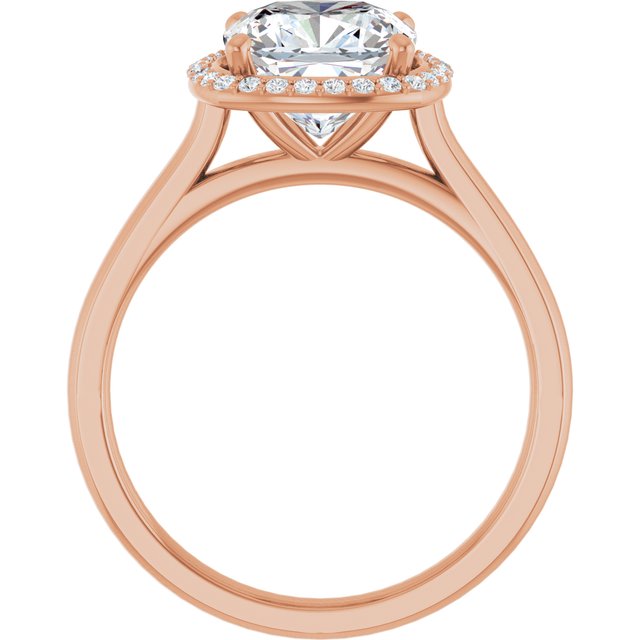 14 K Rose Gold Halo Engagement Ring - Image 2