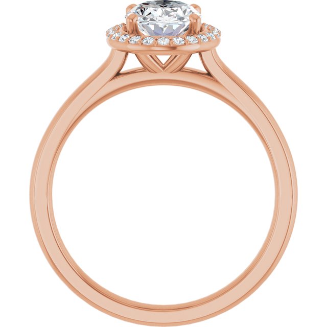 14 K Rose Gold Halo Engagement Ring - Image 2