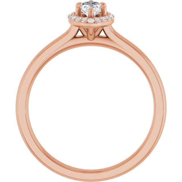 14 K Rose Gold Halo Engagement Ring - Image 2