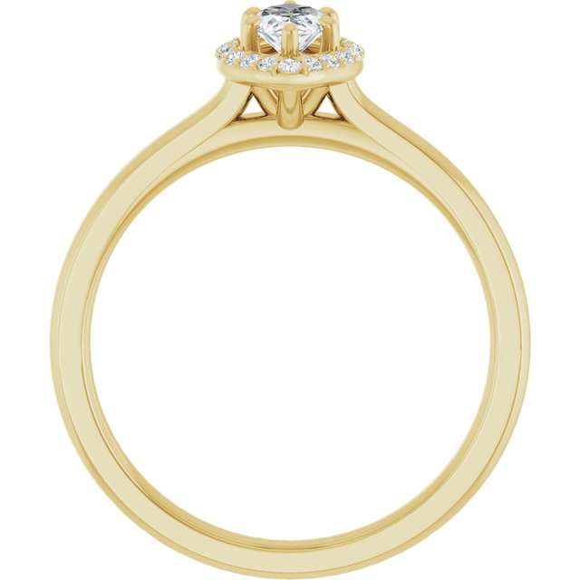 14 K Yellow Gold Halo Engagement Ring - Image 2