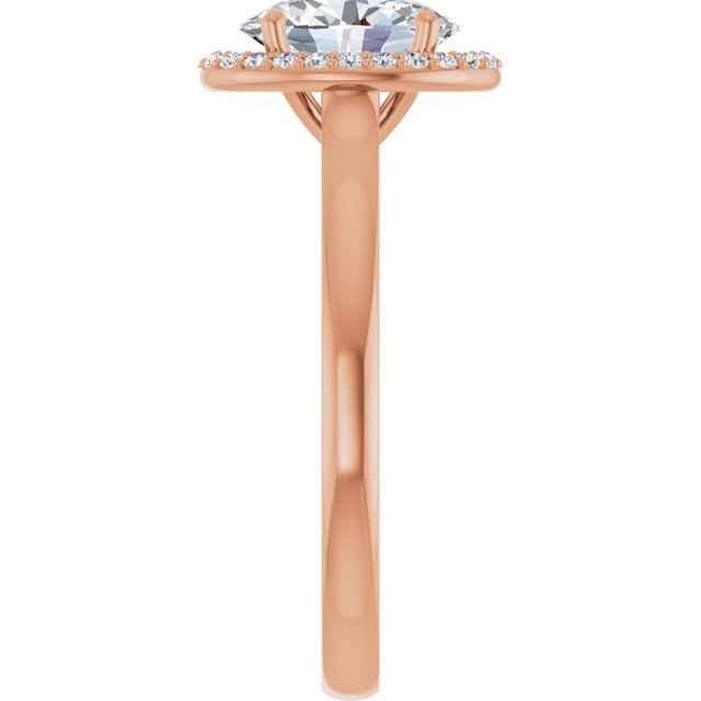 14 K Rose Gold Halo Engagement Ring - Image 4
