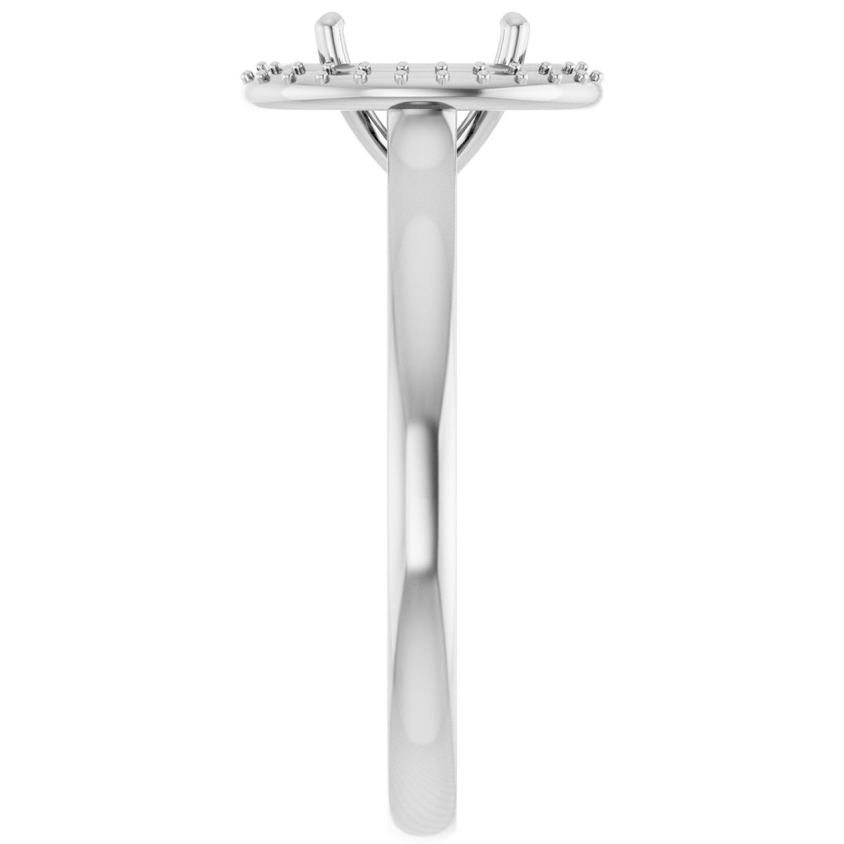 14 K White Gold Halo Engagement Ring - Image 4