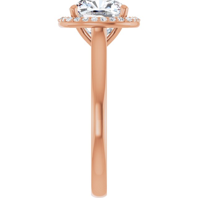 14 K Rose Gold Halo Engagement Ring - Image 4
