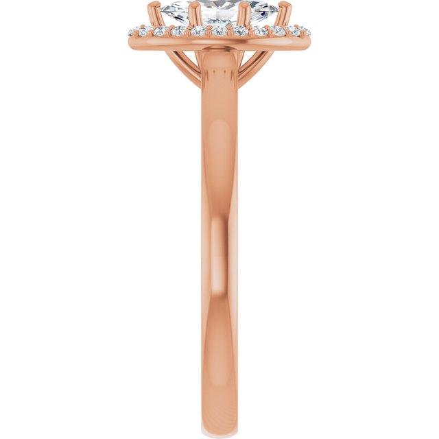 14 K Rose Gold Halo Engagement Ring - Image 4