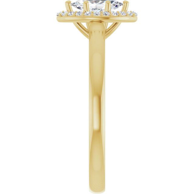 14 K Yellow Gold Halo Engagement Ring - Image 4
