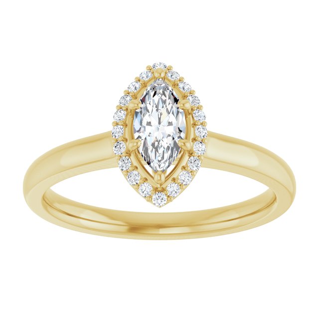 14 K Yellow Gold Halo Engagement Ring - Image 3