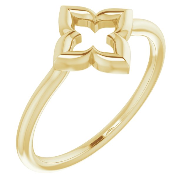 14K Yellow Clover Ring